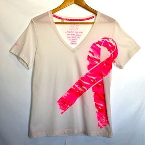 💖 Under Armour Ladies Pink Ribbon V-Neck T-Shirt